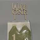 Wild One High Chair Banner For 1st Birthday Party Boy Decorations With Green Tassel Garland Crown Hat Wild One Cake Topper (White Beige Green)