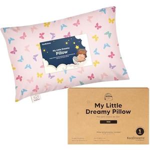 Mini Toddler Pillow with Pillowcase - 9x13 My Little Dreamy Travel Kids Pillow for Sleeping, Toddler Bed, Small, Tiny, Organic Cotton Pillowcase, Soft & Breathable, Kids 2-4 Years Old (Flutter)