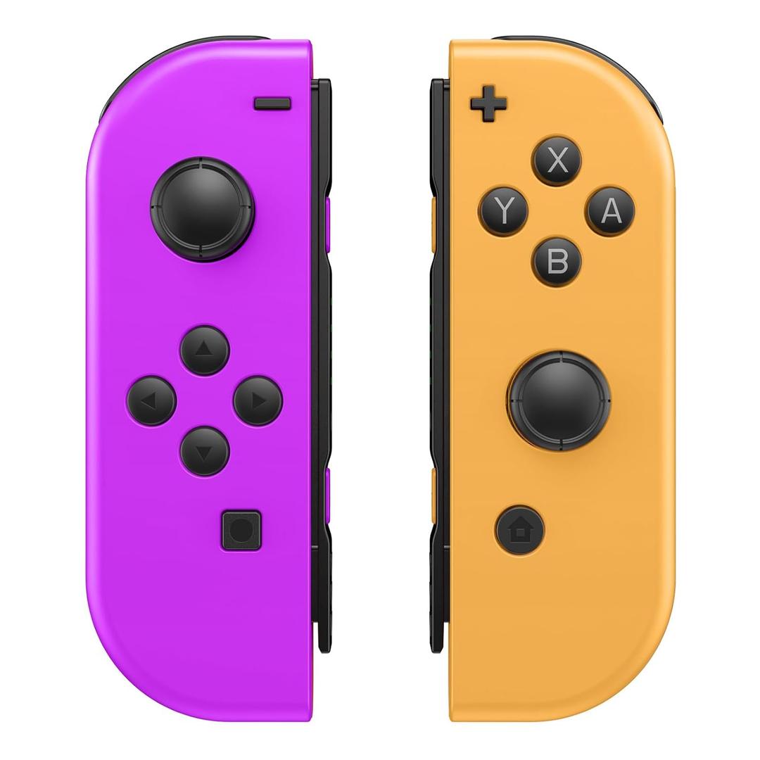 Sylphidara Replacement for Nintendo Switch Controller, Switch Controllers Compatible with Nintendo Switch/OLED/Lite, Support Dual Vibration/6-Axis Gyro/Motion Control/Wake-up (Purple&Orange)