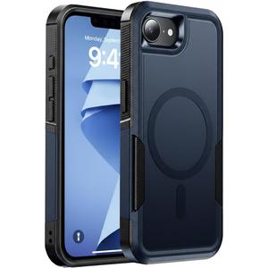 Magnetic for iPhone 17e Case Military-Grade Dual-Layer Shockproof, Rugged Heavy Duty Protective Cover [Compatible with Magsafe] Anti-Fingerprint Anti-Scratch 17e Phone Case 6.1”, Blue