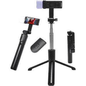 Portable Phone Stand,40 inch Selfie Stick with Remote and Singe Light Compatible for iPhone Android