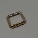 Dilando Cool Chain Metal Link Bands Compatible with Apple Watch 38mm 40mm 41mm Women Men, Gold Stainless Steel Bracelet with Bling Case for Iwatch SE series 8 7 6 5 4 3 2 1(Gold, 38mm)