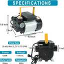 110V AC 550W Self Priming Electric Transfer Pump, 60L/min Oil Transfer Pump Fuel Diesel Kerosene Biodiesel Pumps For Vehicles, Construction Sites, Farms