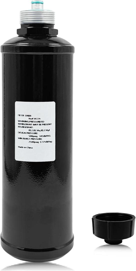 34724 A/C Recycling Filter-Drier Spin-on Filter Compatible with Robinair 34724 filter, Compatible with Robinair Refrigerant Recovery Recycling and Charging Stations.