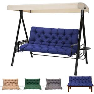EverPine Porch Swing Cushions, 60x40 inch Outdoor Swing Cushion Replacement 2-3 Seater with Backrest, Waterproof Bench Cushion with Ties,for Patio Furniture (Navy Blue)