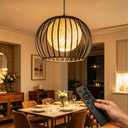 Pendant Light Modern Chandelier with Remote Control for Living Dining Room, 11"x11"x9.9"