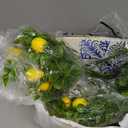 Giegxin Blue Tiles Lemon Table Centerpiece Decor Amalfi Coast Box Decorations with Artificial Lemon Branches for Capri Mediterranean Positano Wedding Birthday Party Decor(4 Sets)