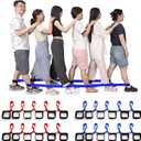 Team Building Games 6 Legged Race Bands for Adults Perfect for Carnival, Field Day, Relay Race, Family Backyard Party Supplies (2pk, Blue & Red)