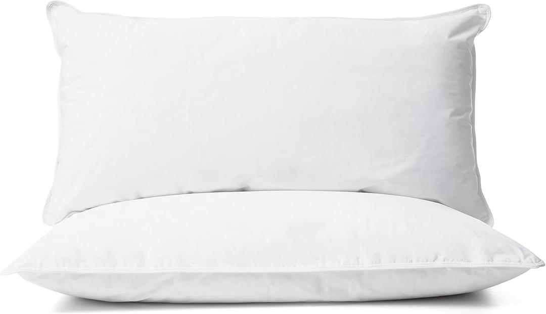 Bed Pillows, Pack of 2 White Pillows, Queen and King Size, Luxury Pillows, Cooling Pillows, Back & Side Sleepers, 100% Cotton Pillow Cover (King)