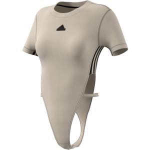 adidas womens Dance All Gender Anti-mircobial Bodysuit (Putty Grey/Black, Small)