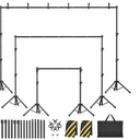 Eocnrhe Backdrop Stand Kit  6 Widths, 10x7.5ft Adjustable Background Stand for Parties & Studio Photography
