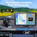 Wireless CarPlay & Android Auto Car Stereo - 7" HD Portable Touchscreen with Bluetooth 5.2, GPS Navigation, Mirror Link, 1080P Backup Camera, AUX & FM Transmitter - Plug & Play Receiver for Vehicles