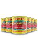 Cento Certified San Marzano Whole Peeled Tomatoes, 28 Oz (Pack of 6), Canned Plum Tomatoes in Thick Puree with Basil, Grown and Processed in Italy (EXP 12/31/36)