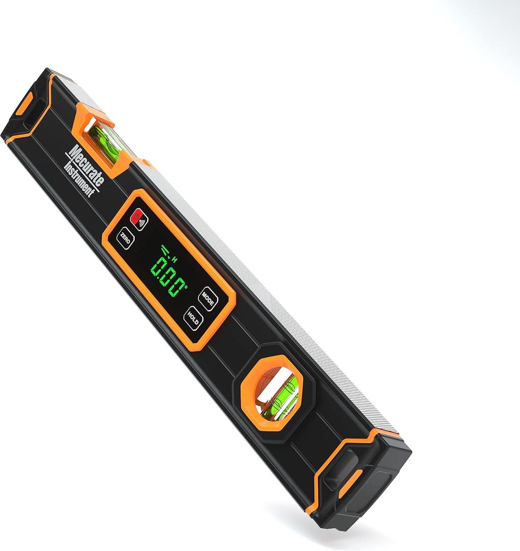 Mecurate Digital Level 15.7'' with LCD Display, 360 Angle Magnetic Digital Torpedo Level, Vertical & Horizontal Spirit Bubble Protractor for Construction Carpenter Craftsman Home Professional