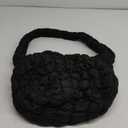 GOKTOW Puffer Quilted Carryall Bag,Quilted Shoulder Bag,Puffy Tote Bag Purse,Large Nylon Hobo Handbag (Black)
