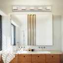 LED Wall Brushed Nickel Vanity Lights for Bathroom Light Fixtures 30W Adjust 3 Colors Modern Bath Lighing Over Mirror LED Vanity Light (5-Light,34inch)