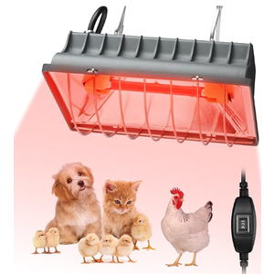 Chicken Coop Heat Lamp for Dog Kennel, Cat Bed, Reptiles & Incubators - 250W Adjustable Heat Lamp with 2 Heat Settings for Poultry, Livestock, and Pets