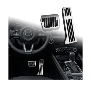Compatible with Mazda CX-5 CX-9 3 6 Accessories Anti-Slip Sporty Car Foot Pedal Covers Rest Brake Gas Accelerator Pedal Pads -Silver