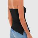 PRETTYGARDEN Tube Tops for Women Trendy Summer 2026 Spring Fashion Going Out Y2K Clothes Asymmetrical Ruched Strapless Shirts (Black, S)