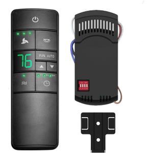 Hampton Bay Universal Ceiling Fan Thermostatic Remote Control Kit with Wall Holder for Hunter Home Decor Harbor Breeze3-Speed Light Dimmer Timer Replacement for HD3 TR222A 98108 98130 98101 98131