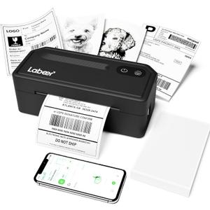 Labeer Bluetooth Thermal Label Printer, 4x6 Wireless Label Printer for Shipping Packages, Small Business Office or Home, Compatible with Windows, Mac, Android, iOS, Shopify, Ebay, Etsy, UPS (Black)
