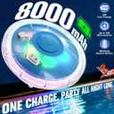 2026 Upgraded Pool Fountain,8000mAh Rechargeable Pool Water Fountain with Light,Large Floating Pool Fountain,4FT Spray Swimming Pools Fountains Pump for Above Ground & Inground Pools Fountains-Blue