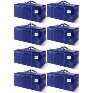 Only 6 Pack Extra Heavy Duty Large Moving Bags with Strong Zipper & Carrying Handles, Sturdy Clothes Storage Bags Totes Bins, Packing Bag Move Boxes College Moving Supplies, Dark Blue - 24 gal