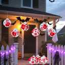 3 Pack 9 Inch Inflatable Horror Halloween Decorations Outdoor, Bloody Scream Large Horror Halloween Balls, Zombie Ornaments Decor or Front Door Yard, Haunted House Gate Party