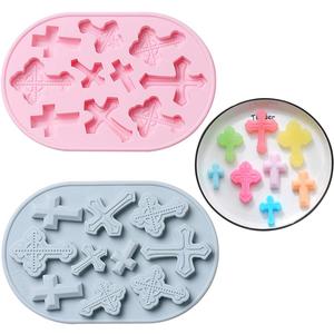 Cross Shaped Silicone Moulds2 PCS Candy Gummy Chocolate Fondant MouldDIY Tool Mold for Cake Decorating, Resin Necklace, Ice Cube