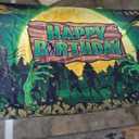 Zombie Birthday Backdrop Halloween Creepy Graveyard Big Moon Banner Kids Party Decorations Scary Event Photo Booth Props 95"x60" 
