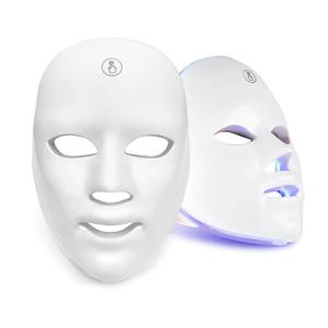 Red Light Therapy for Face, 7 Colors LED Face Mask Light Therapy Portable Rechargeable Red Light Therapy Mask Skin Care Device at Home and Travel for Anti-Aging (FM-01)