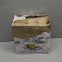 222 Fifth 12-Piece Porcelain Dinnerware Set for 4, White & Blue Plates and Bowls Set, Glossy Ceramic Dish Set with Embossed Toile Pattern, Elegant Kitchen Dishes, Microwave & Dishwasher Safe, Cassian