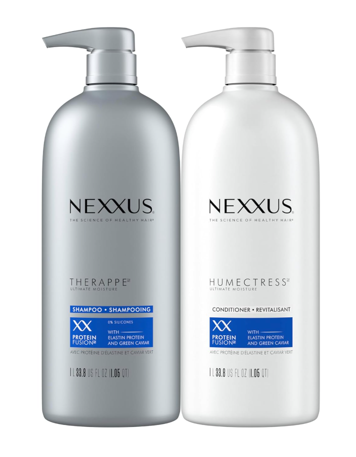 Nexxus Shampoo and Conditioner Therappe Humectress 2 Count for Dry Hair SiliconeFree, Moisturizing Caviar Complex and Elastin Protein for thicker and stronger hair 33.8 oz