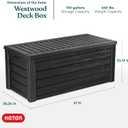 Keter Westwood 150 Gallon Resin Large Outdoor Storage Box for Patio Furniture, Outdoor Cushions, Garden Tools and Pool Floats, Dark Grey