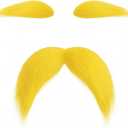 ZLIXING Yellow Fake Mustache and Eyebrows for Costume Accessories Kids Adult Men Women Party Favor