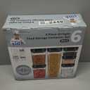 MR.SIGA 6 Piece Airtight Food Storage Container Set, BPA Free Kitchen Pantry Organization Canisters, One-handed Kitchen Storage Containers for Cereal, Spaghetti, Pasta, Black