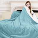 Full Size Heated Blanket 72" x 84" - Fluffy Ultra Soft Flannel Electric Blanket Full with 6 Heating Levels & 10 Hours Adjustable Timer, Fast Heating and Washable Blanket for Office (Blue)