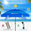 Duerer Beach Umbrellas, 8.5FT Beach Umbrella for Sand with Anchor Heavy Duty Windproof, Height Adjustable Tilt Iron Pole, Portable Beach Umbrella with Carrying Bag for Beach, Patio Garden Outdoor