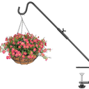 BOLITE Heavy Duty Deck Hook, 20 Inch Bird Feeder Hanger for Hummingbird Feeders, Planters, Lanterns, Wind Chimes, 360° Rotatable Arm, Black, Birthday Gifts for Women Men, Gifts for Mom Dad