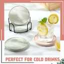 Photect Diatomaceous Earth Coasters Set with Holder Absorbent Stone Drink Coasters Instant Drying Tray for Tabletop Protection Home Decoration Housewarming Gift(Mint,8 Pcs)
