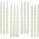 LPUSA Ivory Tall Taper Candles Spiral Candle Sticks,Unscented Pastel Candle for Holiday,Wedding and Home Decoration,10inch,12 Pack(EIvory)