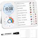 3-in-1 Visual Timer & ADHD Tool for Kids – ADHD Task Timer for Adults with Visual Schedule, Chore Chart & Planning Board for Home, School, Classroom, Work (White)