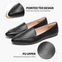 FINIWOR Loafers for Women Flats Shoes Women Pointed Toe Dress Shoes Comfortable Memory Foam Penny Loafers Slip On Shoes, Size US 9
