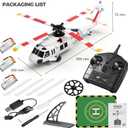 K270 UH60L Remote Controlled Helicopter 2.4Ghz 4CH RC Helicopter Heli Aileronless 6-Axis Gyroscope Air Pressure Hold Optical Flow Position 3-Batteries for Adults Beginners