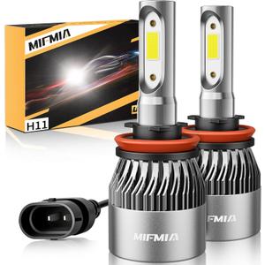 // Bulbs 6500K Cool White 36000LM 900% Brighter, Plug and Play with Cooling Fan, IP68 Waterproof Off Road Lights, Pack of 2 (H11/H9/H8)