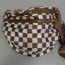 Spacious Checkered Nylon Crossbody Bag Bum Bag Checkered Handbags Wallets for Women