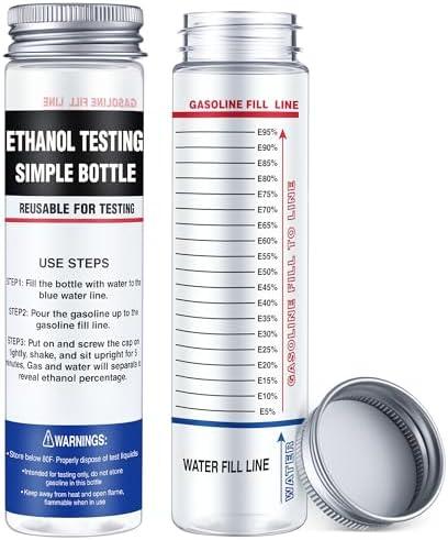Dunkive Set of 6, Reusable Ethanol Tester E85, Wide Mouth Fuel Pressure Testers Bottle, Gasoline Oil Analysis Kit for E85 Ethanol Levels to Maintain Peak Engine Performance, Clear Results in Minutes