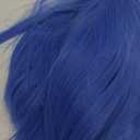 Short Blue Bob Wig + Black Glasses + Wig Cap Blue Anime Emotion Cosplay Costume Wigs with Bangs Side Part Synthetic Hair for Women Halloween Party