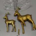 DN DECONATION Reindeer Christmas Decorations  2 PCS Gold Xmas Deer Decor Figurines  Tabletop Vintage Resin Christmas Decor Indoor, Reindeer Sculptures for Home Winter Room (Set of 3)