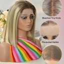 Alididi Highlight P18/613 Blonde Bob Wig Human Hair Straight 13x5 HD Transparent ombre Lace Front Wigs Human Hair Pre Plucked Short Bob Wig human hair 180% Density 613 bob wigs for black women 10 Inch